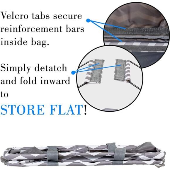 Extra Large Utility Tote Bag - Oversized Collapsible Reusable Wire Frame - Picture 5 of 7